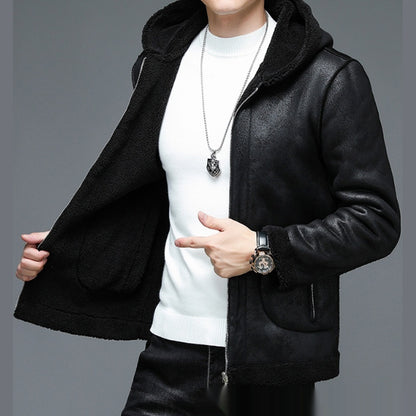 Double-Sided Fleece Men's Lambswool Coat Jacket - Vogue Aura