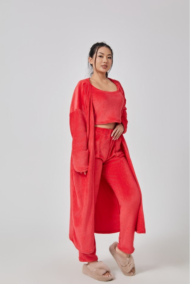 Elegant 3-Piece Cozy pajama Set for Women - Vogue Aura