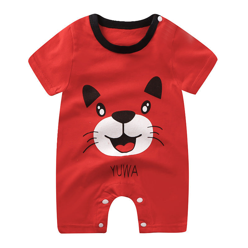 Pure Cotton Short Sleeve Baby Jumpsuits in Fun Designs - Vogue Aura