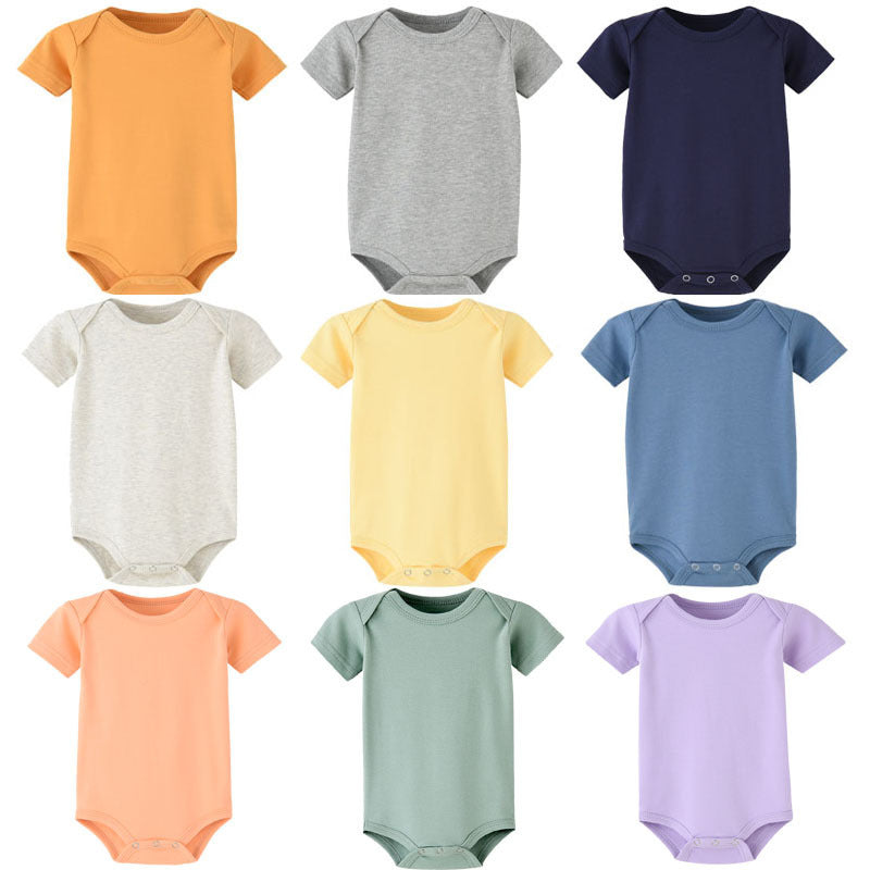 Summer Triangle Solid Colour Short-Sleeved Romper for Kids - Vogue Aura