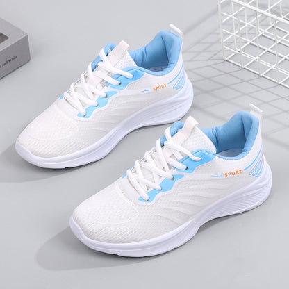 Women's Breathable Mesh Sneakers with Stylish Striped Design - Vogue Aura