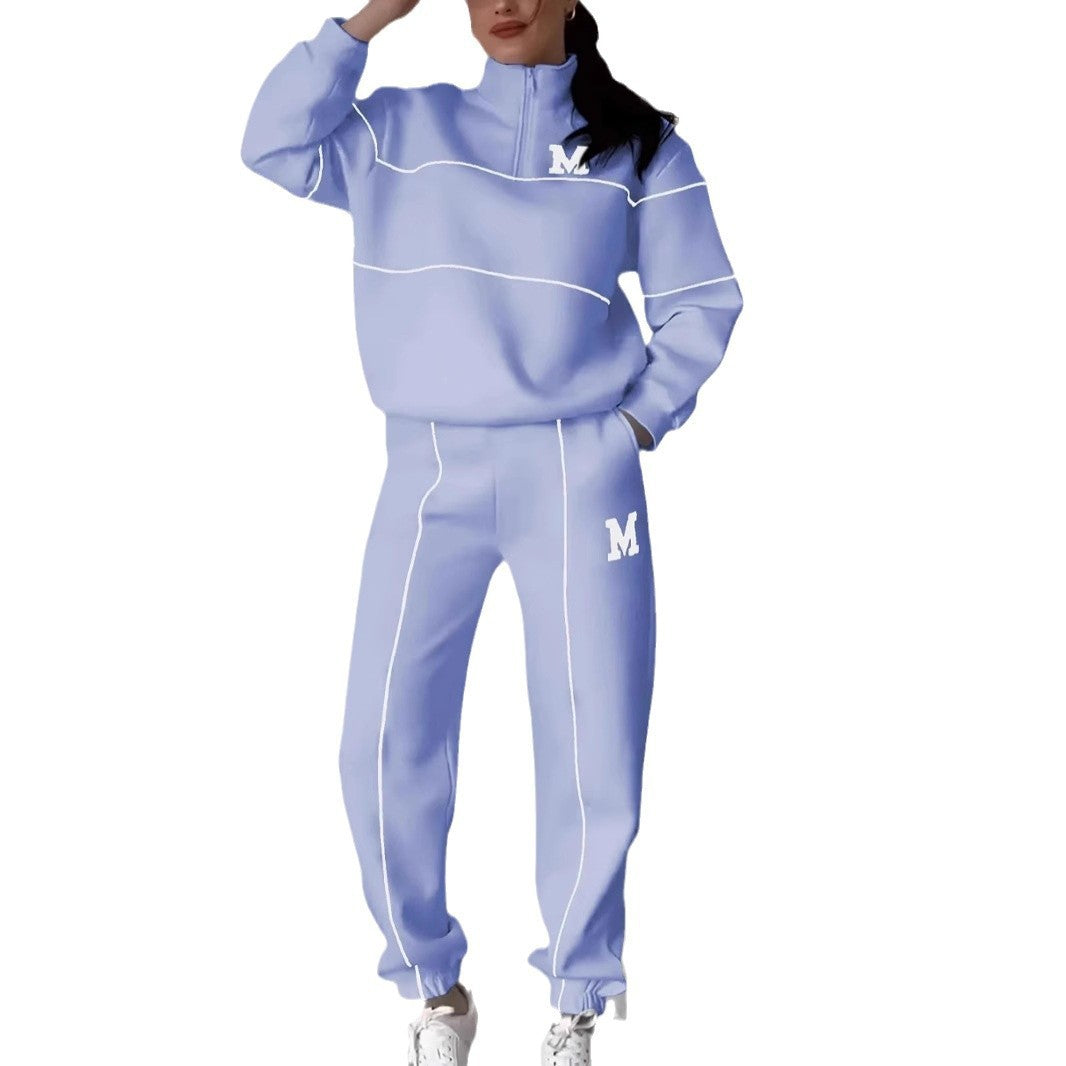 Women’s Chic Hoodless Pullover and Baggy Sweatpants Loungewear Set - Vogue Aura