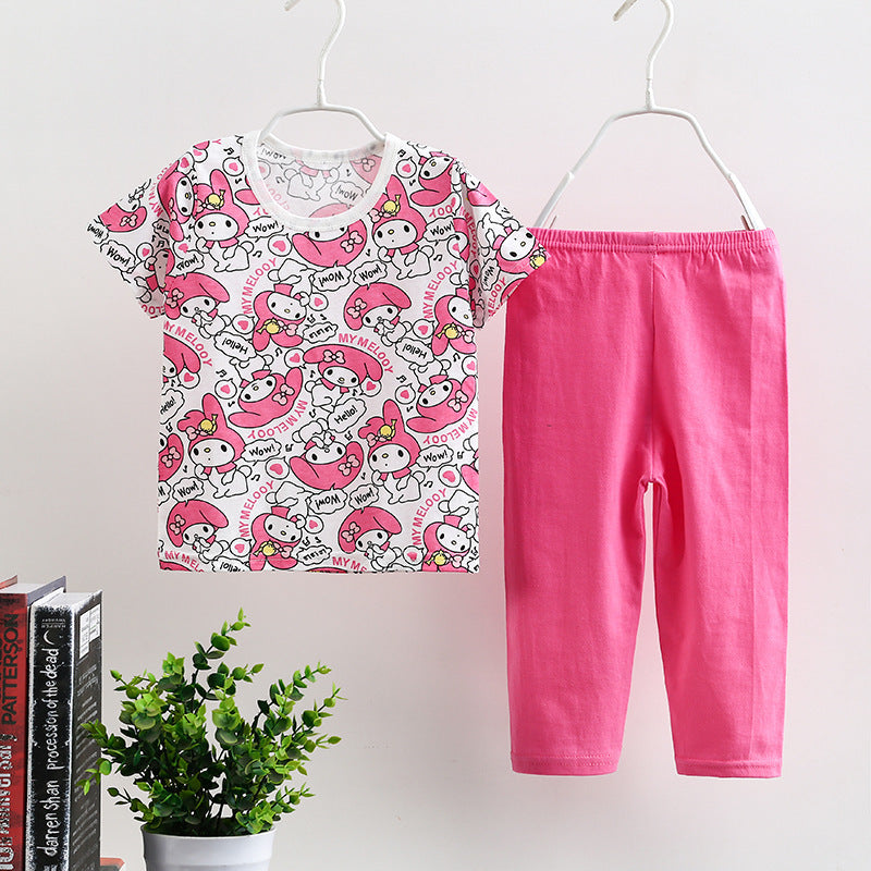 Korean Style Short Sleeve Trouser Set for Infants - Vogue Aura