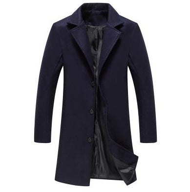 Autumn And Winter New Mens Solid Color Casual Business Woolen Coats - Vogue Aura