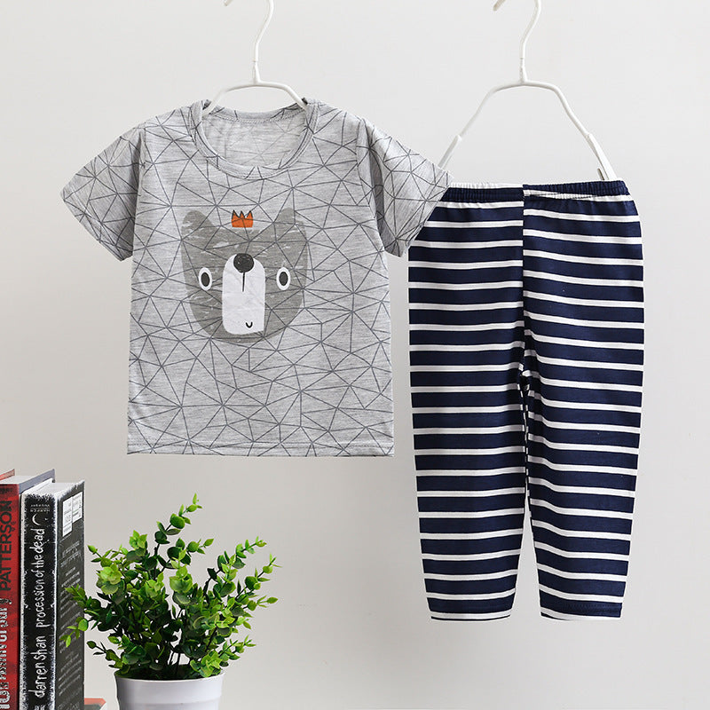 Korean Style Short Sleeve Trouser Set for Infants - Vogue Aura