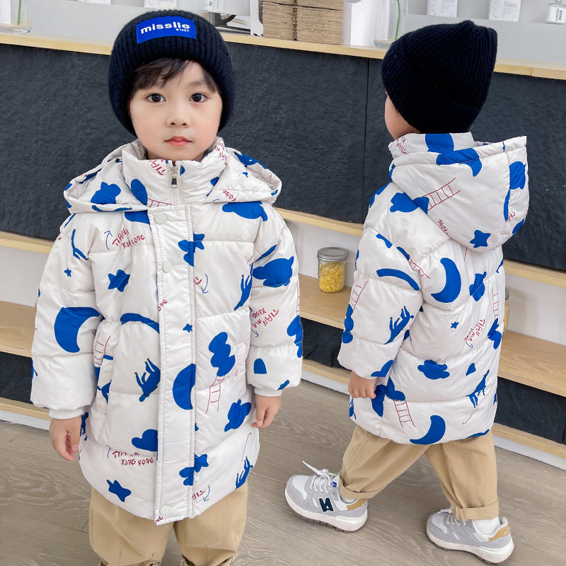 New Style Children's Down Jacket Middle Long Cute Thickened Cotton - Vogue Aura