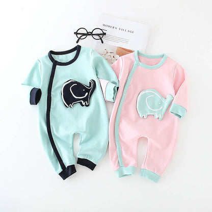 Cotton Long Sleeve Baby One-Piece Romper - Vogue Aura