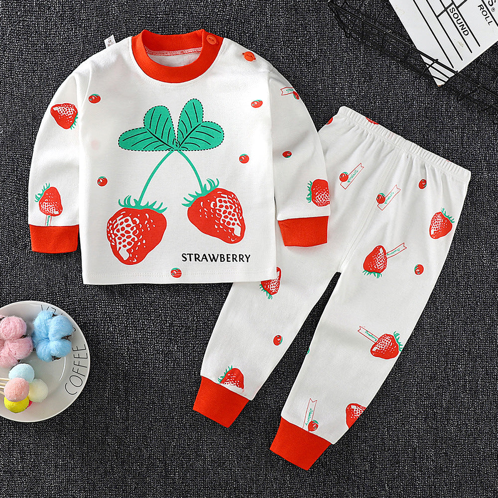 Cotton Children's Two-Piece Pajama Set with Fun Designs - Vogue Aura