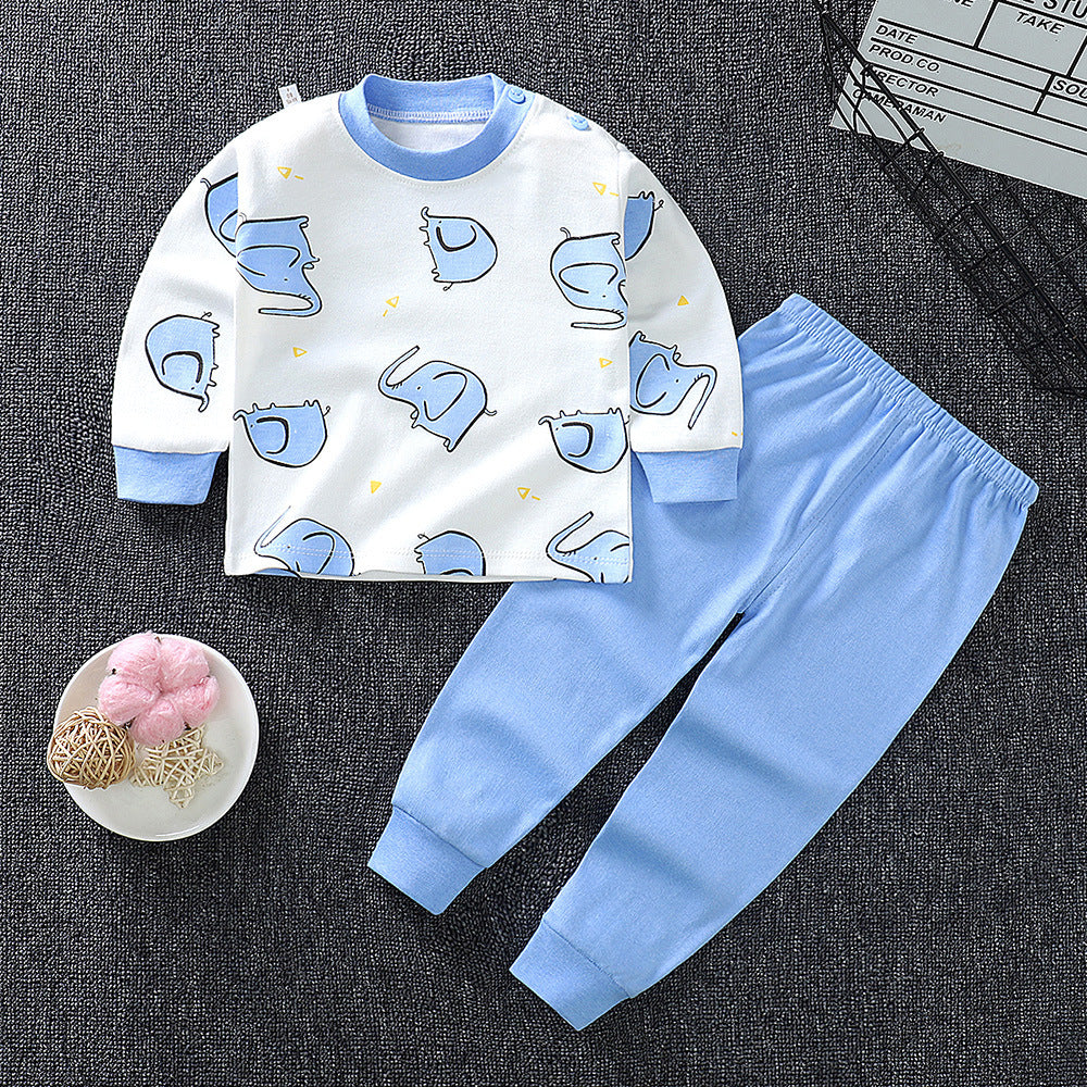 Cotton Children's Two-Piece Pajama Set with Fun Designs - Vogue Aura