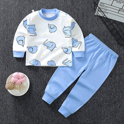 Cotton Children's Two-Piece Pajama Set with Fun Designs - Vogue Aura