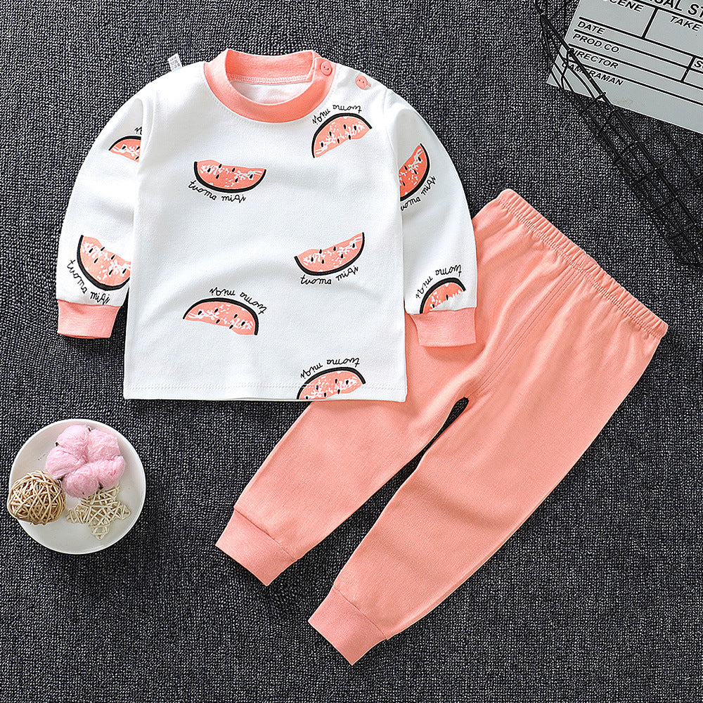 Cotton Children's Two-Piece Pajama Set with Fun Designs - Vogue Aura