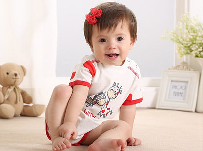 Baby Romper - Comfy Cotton Short-Sleeved Jumpsuit - Vogue Aura