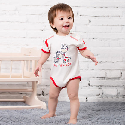 Baby Romper - Comfy Cotton Short-Sleeved Jumpsuit - Vogue Aura