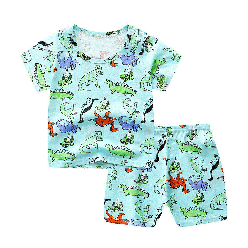 Unisex Baby Short-Sleeved Cotton Two-Piece Suit - Vogue Aura