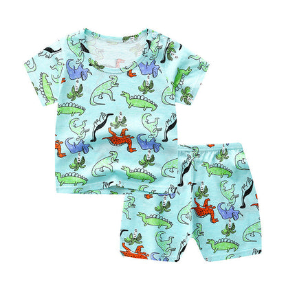 Unisex Baby Short-Sleeved Cotton Two-Piece Suit - Vogue Aura