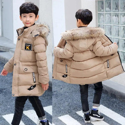 Cozy Quilted Cotton Coat for Kids with Stylish Fur Trim and Detachable Hood - Vogue Aura