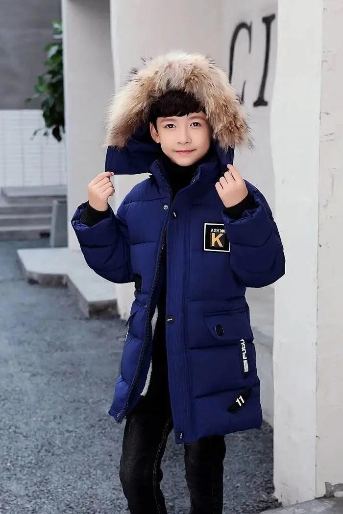 Cozy Quilted Cotton Coat for Kids with Stylish Fur Trim and Detachable Hood - Vogue Aura