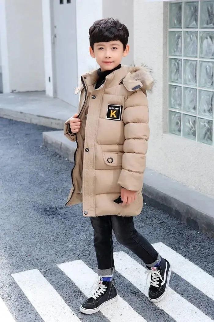 Cozy Quilted Cotton Coat for Kids with Stylish Fur Trim and Detachable Hood - Vogue Aura