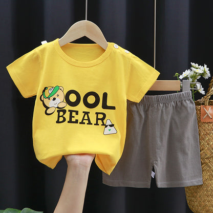 Charming Cotton Short-Sleeved Suit for Infants and Toddlers - Vogue Aura