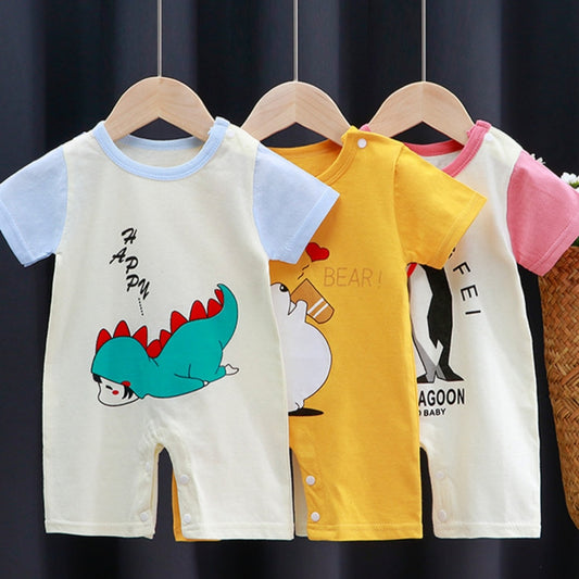 Pure Cotton Short Sleeve Baby Jumpsuits in Fun Designs - Vogue Aura