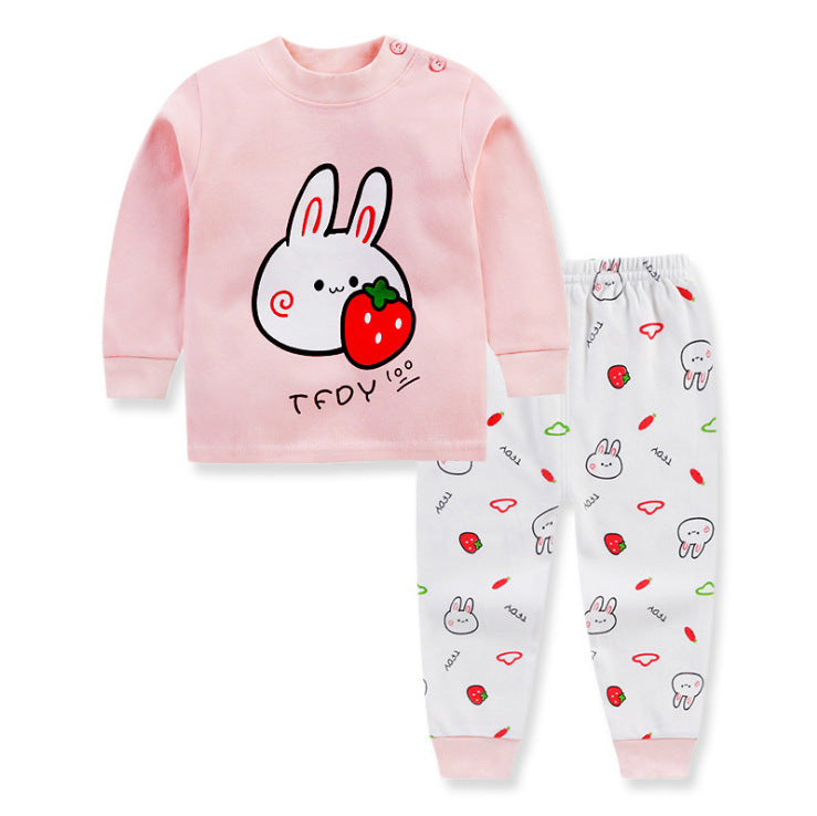 Korean Cotton Children's Autumn Underwear Set with Shoulder Buckles - Vogue Aura