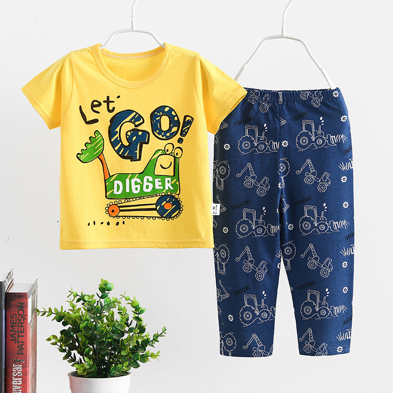 Korean Style Short Sleeve Trouser Set for Infants - Vogue Aura