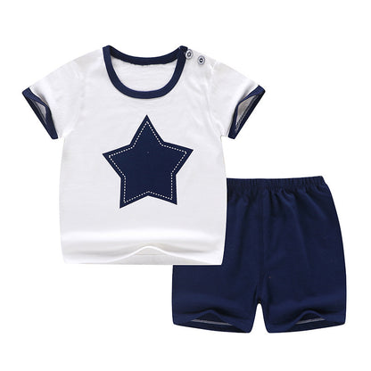 Casual Short Sleeve Pants Suit for Infants and Young Children - Vogue Aura