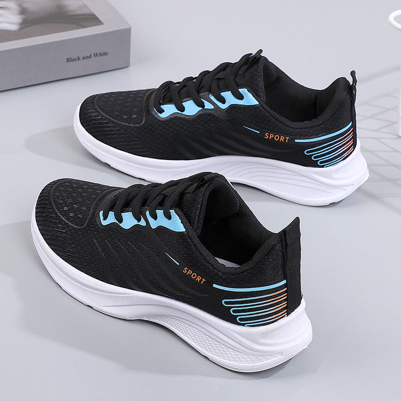 Women's Breathable Mesh Sneakers with Stylish Striped Design - Vogue Aura