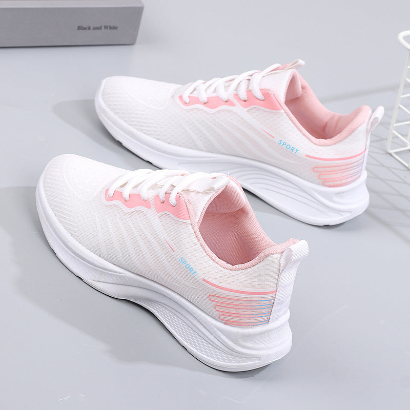 Women's Breathable Mesh Sneakers with Stylish Striped Design - Vogue Aura