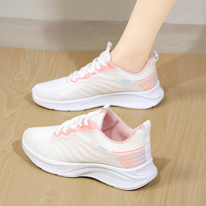 Women's Breathable Mesh Sneakers with Stylish Striped Design - Vogue Aura