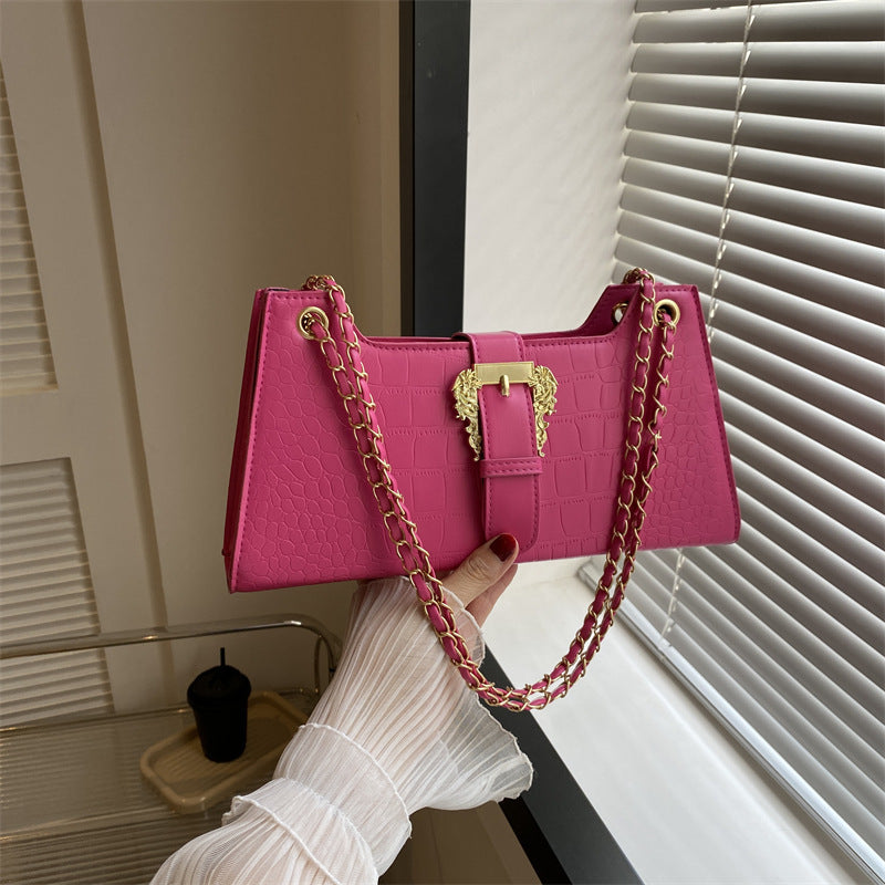 Elegant PU Chain Shoulder Bag - Chic Small Square Design - Vogue Aura