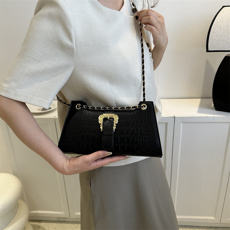 Elegant PU Chain Shoulder Bag - Chic Small Square Design - Vogue Aura