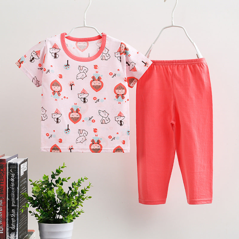 Korean Style Short Sleeve Trouser Set for Infants - Vogue Aura