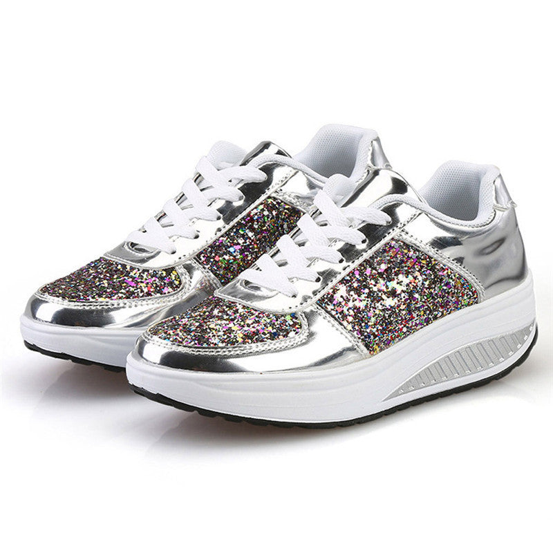 Sequin High-Top Women's Sneakers - Vogue Aura