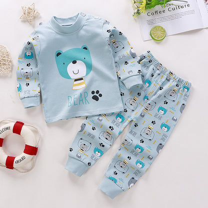 Pure Cotton Cartoon Long Johns Set for Kids - Vogue Aura