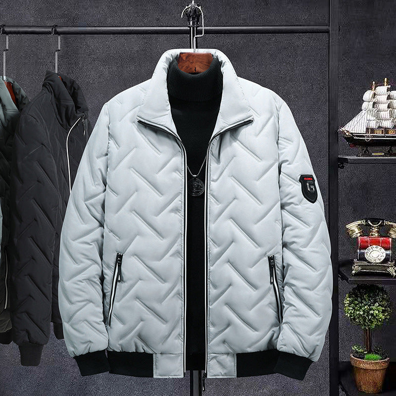 Compressed Cotton Stand Collar Men's Cotton-padded Coat Winter Coat Short Clothes Korean Style Trendy Cotton Clothing Workwear Winter Cotton-padded Jacket - Vogue Aura