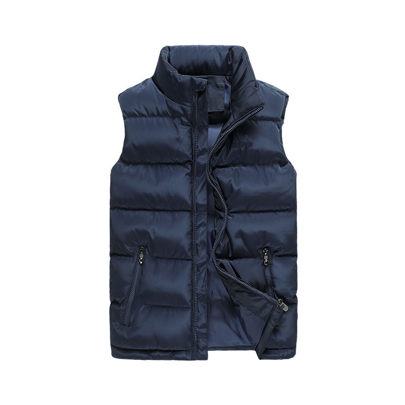 Down Cotton Stand Collar Men's Vest for Winter Elegance - Vogue Aura