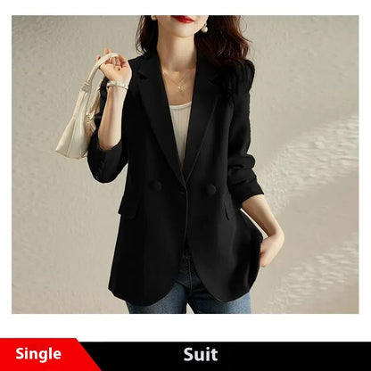 Elegant Women's Long Sleeve Small Suit Jacket - Vogue Aura