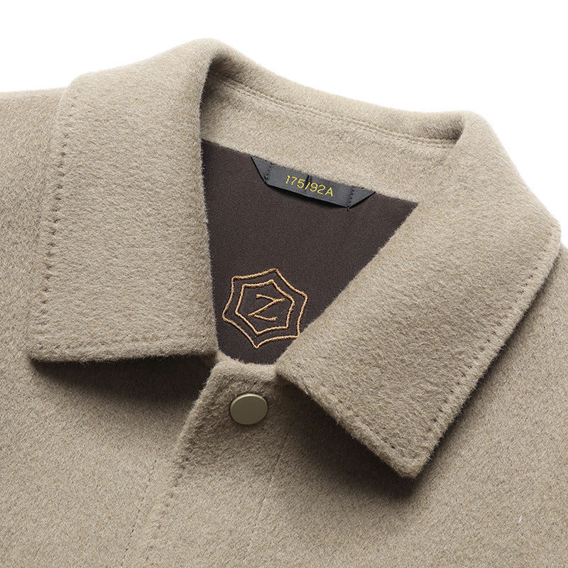 Handmade Double-Faced Wool Polo Collar Jacket - Vogue Aura