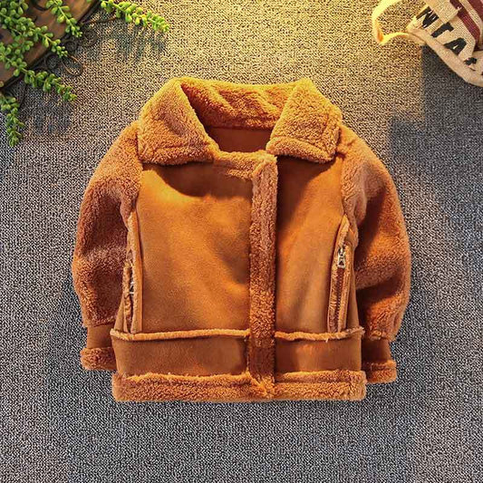 Long-sleeved short brown children's jacket - Vogue Aura