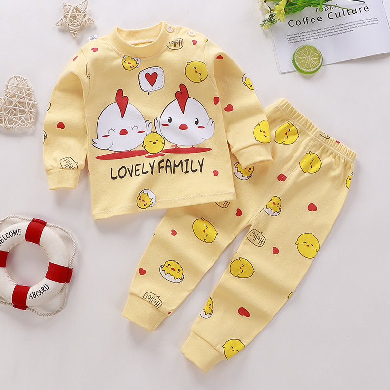 Pure Cotton Cartoon Long Johns Set for Kids - Vogue Aura