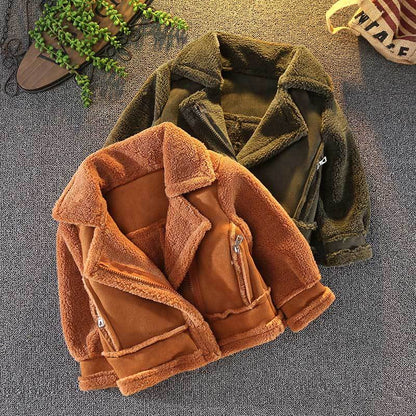 Long-sleeved short brown children's jacket - Vogue Aura