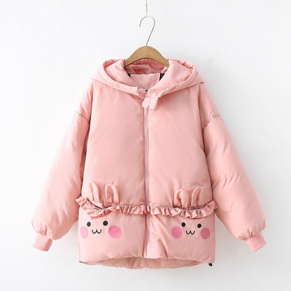 Hooded thick warm cotton padded jacket - Vogue Aura