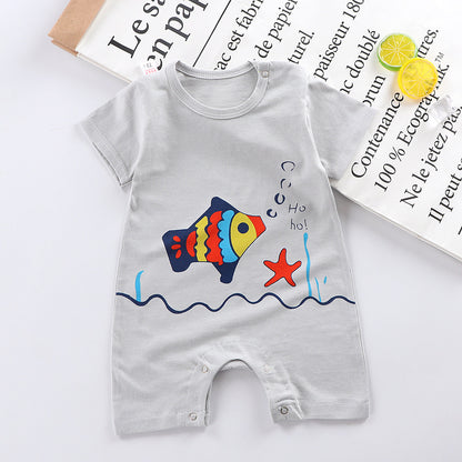 Short Sleeve Cotton Baby Jumpsuit