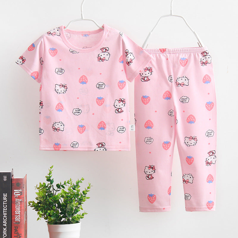 Korean Style Short Sleeve Trouser Set for Infants - Vogue Aura