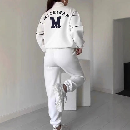 Women’s Chic Hoodless Pullover and Baggy Sweatpants Loungewear Set - Vogue Aura