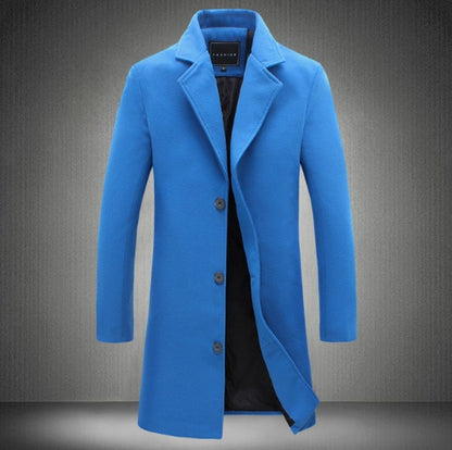 Autumn And Winter New Mens Solid Color Casual Business Woolen Coats - Vogue Aura