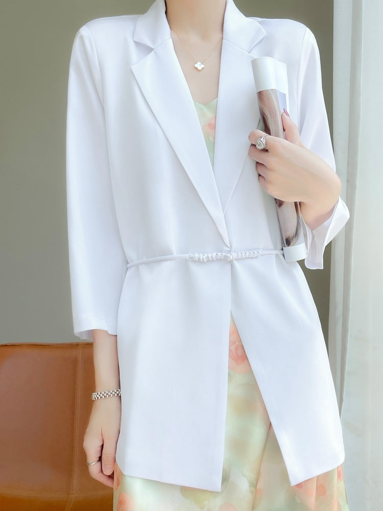 V-neck Loose Suit for Women in White, Champagne, and Black - Vogue Aura