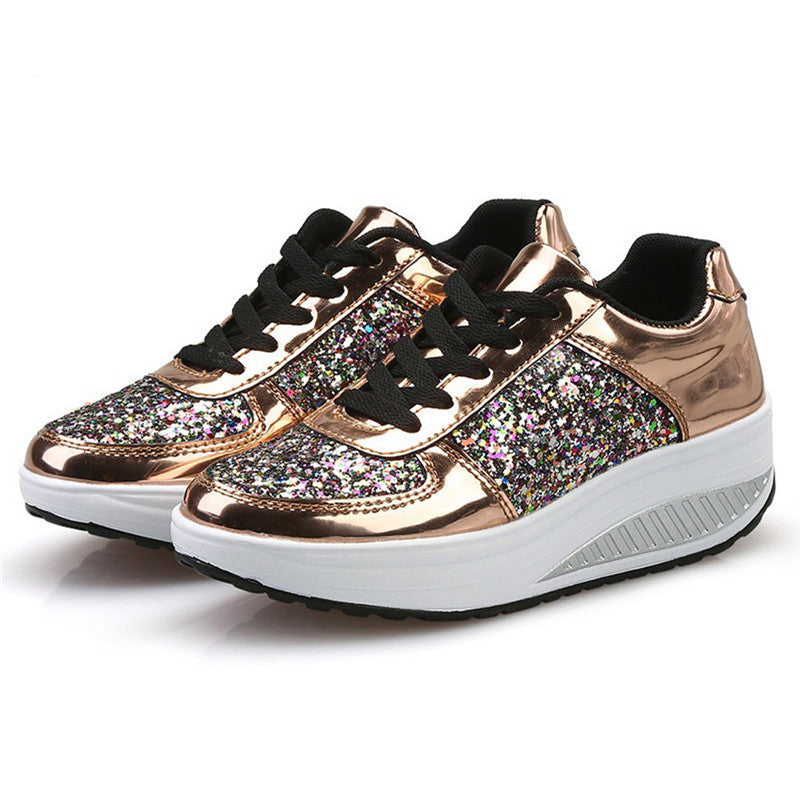 Sequin High-Top Women's Sneakers - Vogue Aura