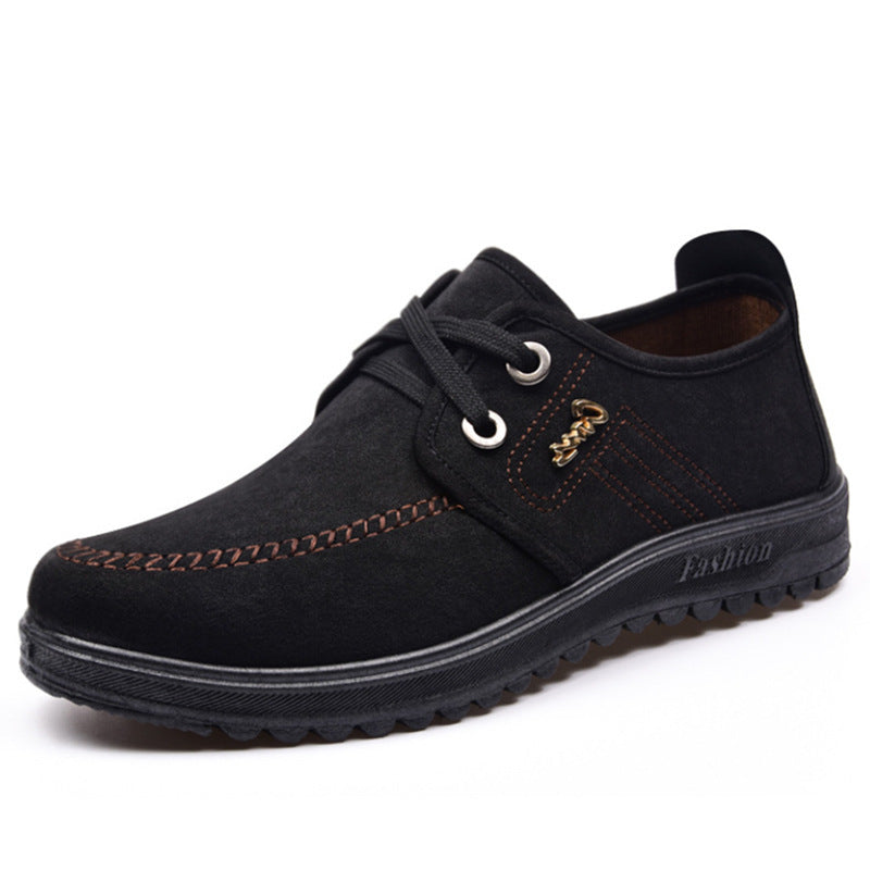 Korean Men's Breathable Casual Shoes in Light and Dark Brown - Vogue Aura